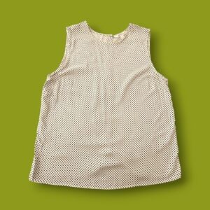 Popsugar Womens White Plaid Sleeveless  Top Size M